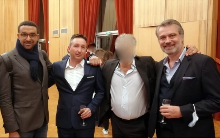 Amine El Khatmi, ancien Président du Printemps Républicain, photographié avec Jérôme Conscience et Franck Defrasne, ex-président et actuel président de la LICRA de Besançon.