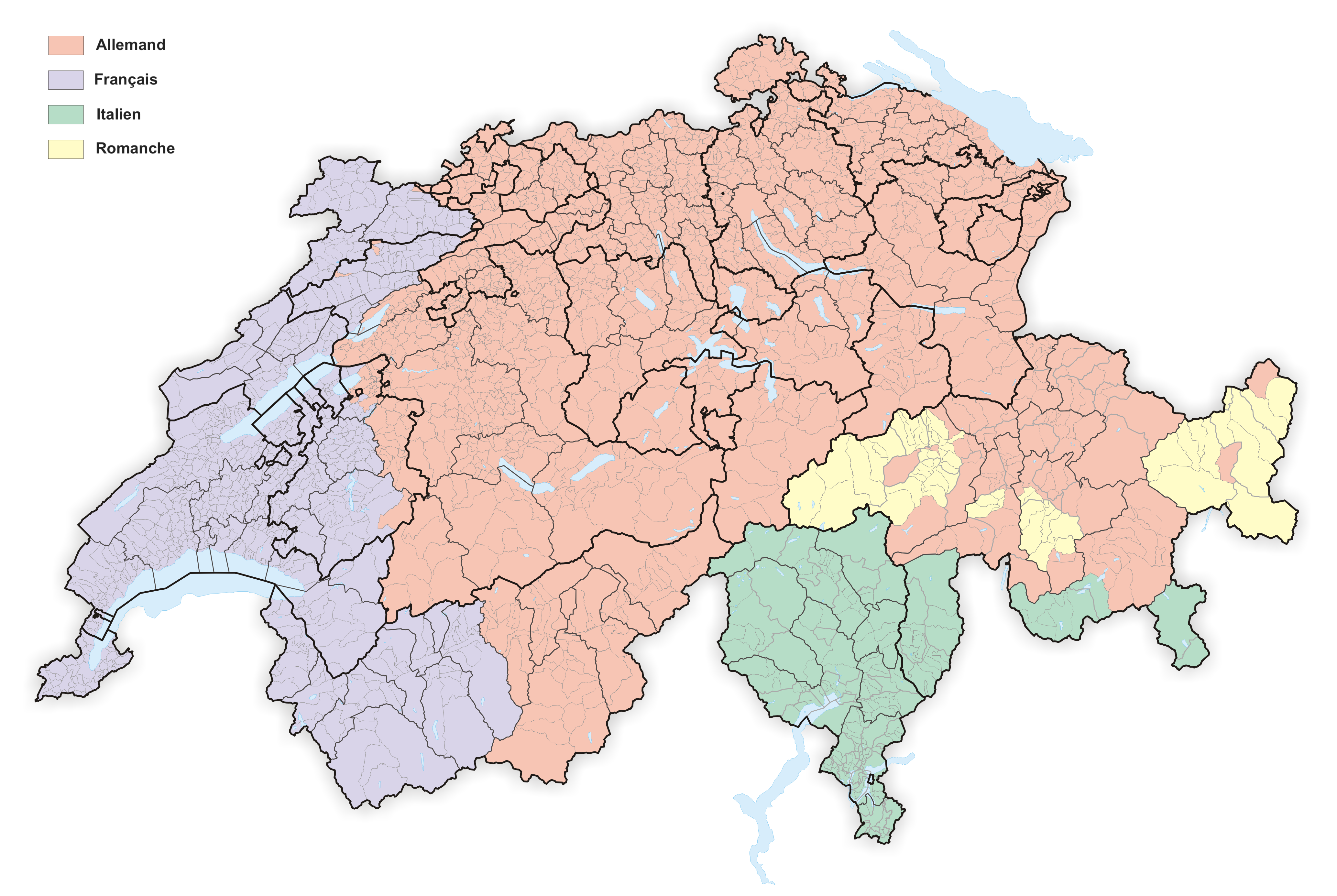 Carte Zones Linguistiques En Suisse