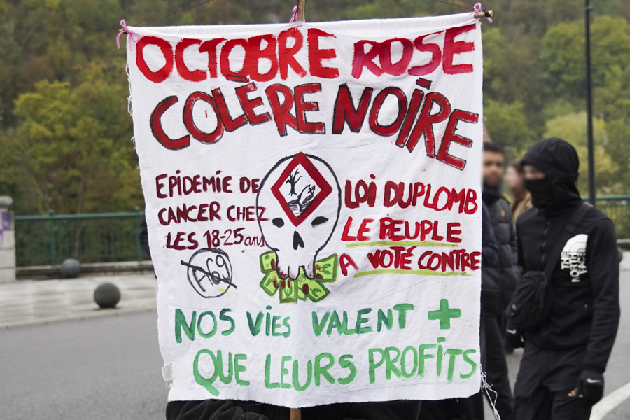 Banderole "Octobre Rose Colère Noire"